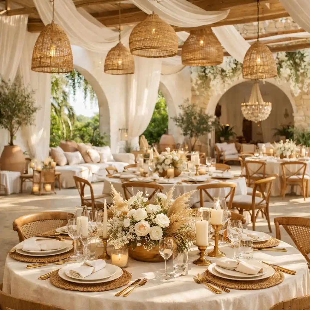 Elegancka, boho chic aranżacja wieczornego eventu z mobilnym kasynem NIDA SÖNMEZ